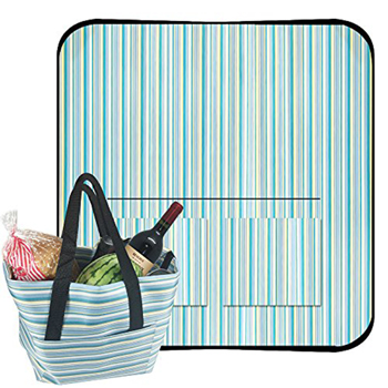 Elegant Satchel-Style Picnic Mat Tote Bag