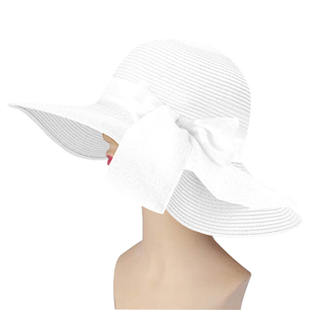 Straw Summer Hat With Ribbon Visor