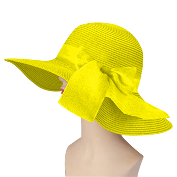 Straw Summer Hat With Ribbon Visor