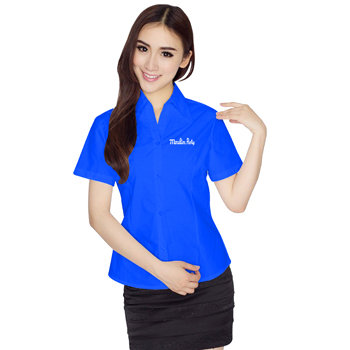 Slim Short-Sleeve Ladies Formal Shirt