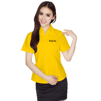 Slim Short-Sleeve Ladies Formal Shirt