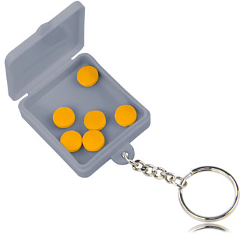 Square Shaped Pill Holder Keychain