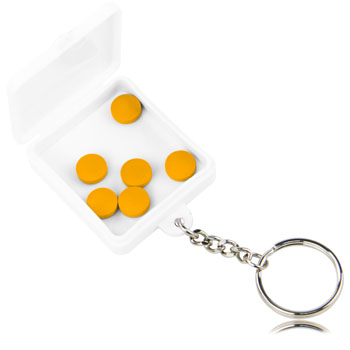 Square Shaped Pill Holder Keychain