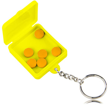 Square Shaped Pill Holder Keychain