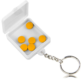 Square Shaped Pill Holder Keychain