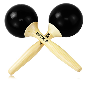 Round Maracas With Wooden Handle