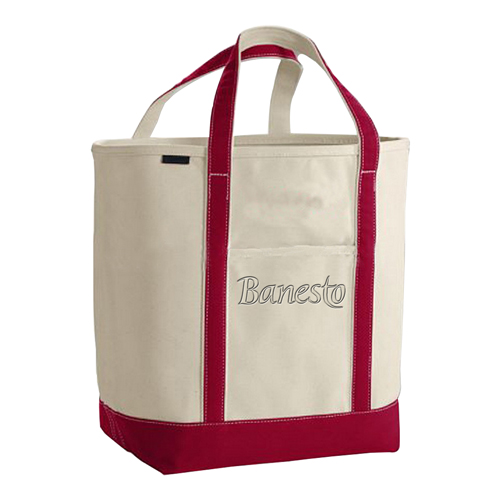 Open Top Canvas Shopper Tote