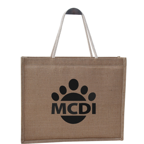 Jute Shopping Bag With Tie-Over Button