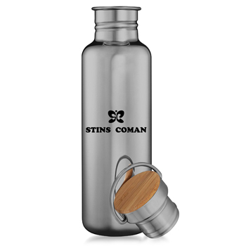 Multi-Layer Stainless Steel Bottle With Bamboo Cap