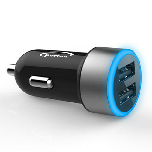 Aluminum Dual-Port USB Car Charger 