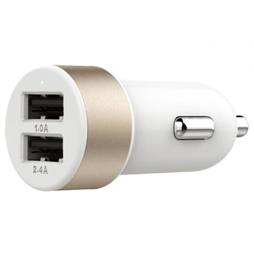 Aluminum Dual-Port USB Car Charger 