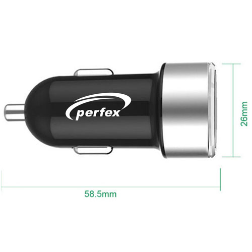 Aluminum Dual-Port USB Car Charger 