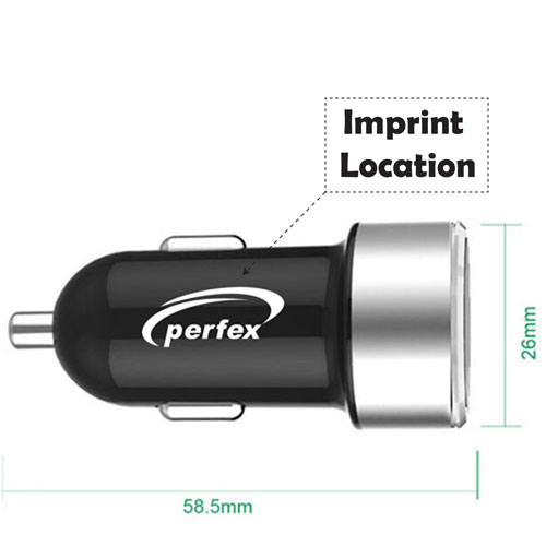 Aluminum Dual-Port USB Car Charger 