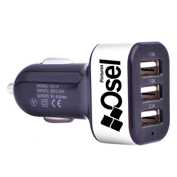 Aluminum 3 Ports USB Car Charger