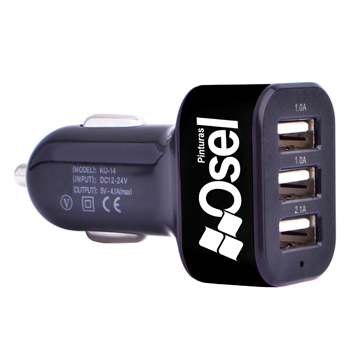 Aluminum 3 Ports USB Car Charger