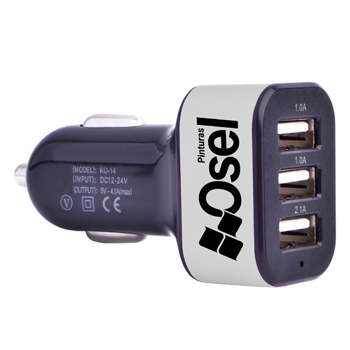 Aluminum 3 Ports USB Car Charger