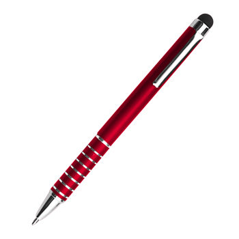 Chrome Ring Twist Action Pen With Stylus