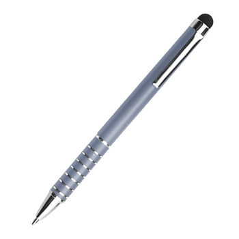 Chrome Ring Twist Action Pen With Stylus