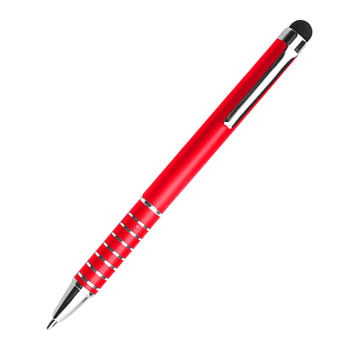 Chrome Ring Twist Action Pen With Stylus