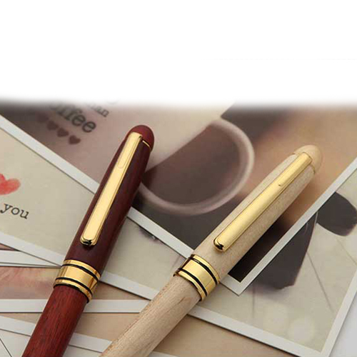 Metal Clip Wooden Pen