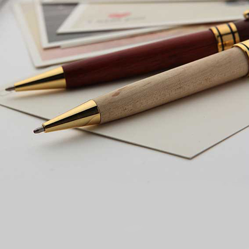 Metal Clip Wooden Pen