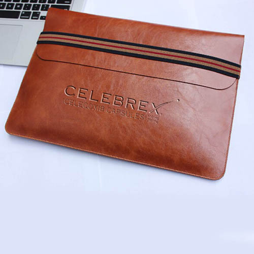 Leather Laptop Sleeve With Elastic Closure