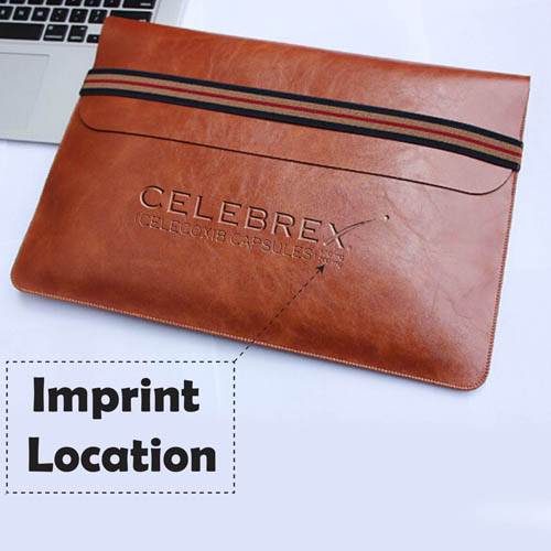 Leather Laptop Sleeve With Elastic Closure